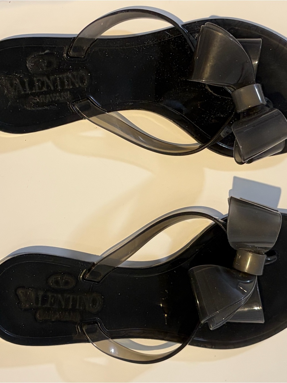 Valentino Black Jelly Bow Sandals
